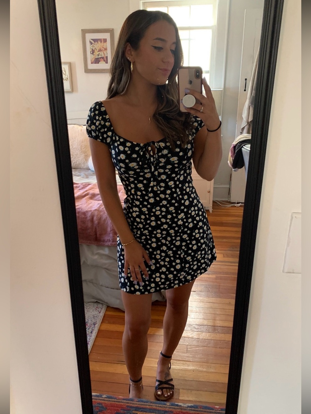 Forever 21 Black Daisy Print Sundress